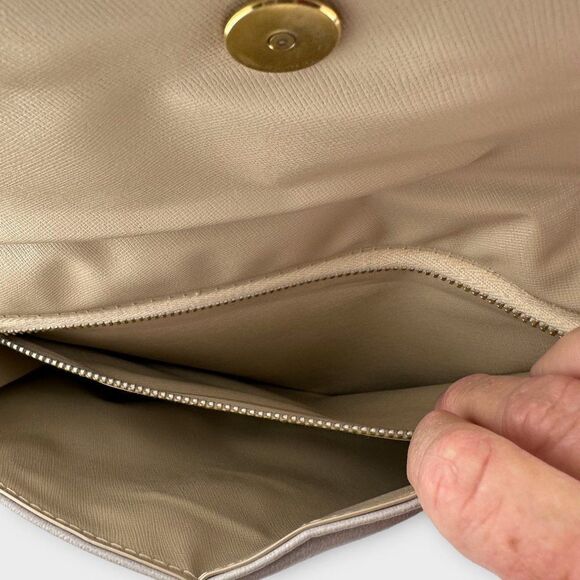 Mary Ann Rosenfeld Crossbody Bag Gray Gold-Tone Accent 10 1/2" - Picture 8 of 9
